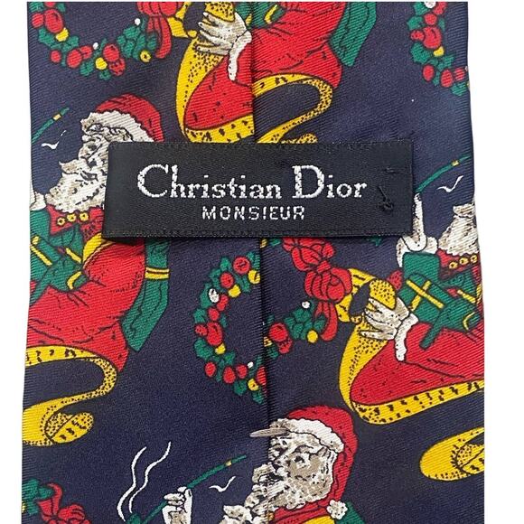 Christian Dior Smoking Santa Claus Vintage Tie - Picture 3 of 6